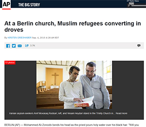 The Associated Press story on Muslims converting to Christianity in Germany.